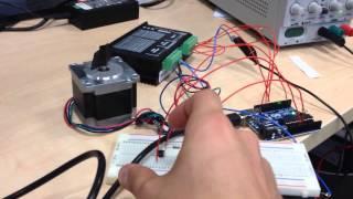 Controling Nema 23 stepper motor with a button, using DM542 motor driver and Arduino Uno