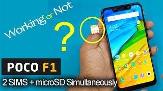 POCO F1 - Dual sim & SD Card Simultaneously || How to Use 2 Sims and SD Card in POCO F1