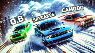 Racing Down a Snow Ramp in BeamNG Drive!