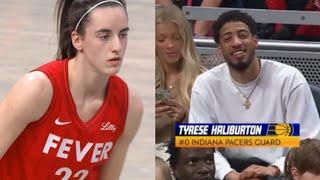 CAITLIN CLARK BEATS ANGEL REESE INFRONT OF TYRESE HALIBURTON