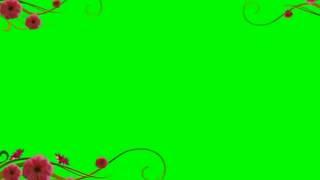 Rose Frame Animation  HD Greenscreen / Chroma Key