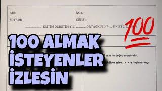 7.Sınıf Matematik 2.Dönem 1.Yazılı