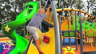 Maxim Playing at Amazing Kids Playground Having Fun on Exciting Rides and Slides For Children