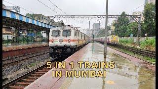 [5 in 1] Monsoon Trains : Push Pull Rajdhani + Garibrath + Jan Shatabdi : Indian Railways [4K 60fps]