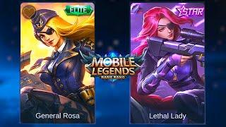 Lesley | Lethal Lady Starlight Skin VS General Rosa Elite Skin | Mobile Legends: Bang Bang