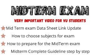 How to Pass Midterm Exam 2022 | VU Midterm Exam Date Sheet Link Update | How To Prepare Midterm