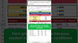 If function with multiple conditions #viral #shorts #excel #exceltips