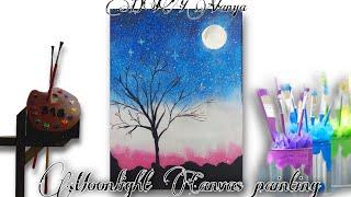 Moonlight Canvas Painting | #1Canvas Painting | DIY Vanya