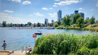 Vienna Walk in 22nd District, Donaustadt, Street Walk & Old Danube (Alte Donau) | 4K HDR | ASMR