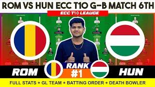 HUN vs ROM || HUN vs ROM Prediction || HUN VS ROM 6TH ECC INTL T10 GROUP B