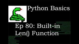 Python Basics Len Function