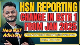 HSN wise reporting change in GSTR 1 from Jan 2025