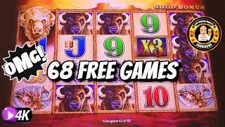 OMG! 68 Free Games on Buffalo Gold Slot Machine