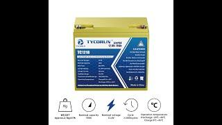 Tycorun 12V 18Ah Lithium iron Deep cycle Lifepo4 Rechargeable Battery