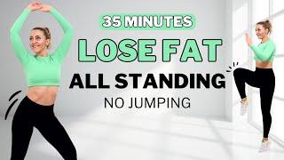 35 Min FULL BODY FAT LOSSAll Standing + No Jumping HIITNo Repeat No Equipment