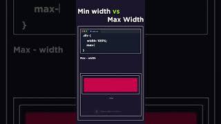 Min width vs Max width in CSS..#coding #css #html #important #bca #learncoading #shorts