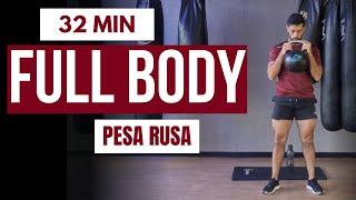 Ejercicios con pesas rusas para Ganar Masa muscular y fuerza  Rutina FULL BODY pesa rusa en casa