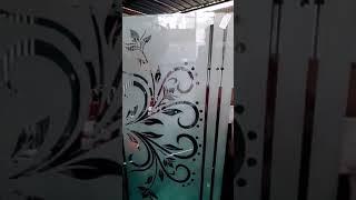 Frosted Glass Etching #shorts #design #glass #etching #viralvideo #glassdesign  #naktalaglasshouse