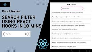 Build React Search filter in 10 min tutorial | Beginner tutorial | React hooks Project