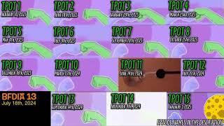 BFDI:TPOT: All Episodes 1-15 Intro Comparison (WITH BFDIA 13)