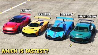 GTA 5 - OBEY 10F WIDEBODY vs PARIAH vs DEVESTE EIGHT vs KRIEGER - Which is Fastest?