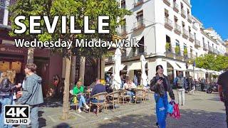 Wednesday Midday Walk Across Seville | 4K Virtual Walking Tour Spain