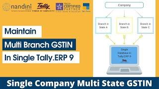 Maintain Multi GSTIN in Single Tally.ERP9 | Multi Branch GST in Single Company Data | GSTR1 GSTR2 3B