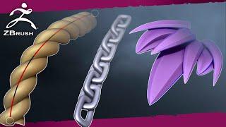 Create HAIR, ROPE and CHAINS with Zbrush CURVE BRUSHES!