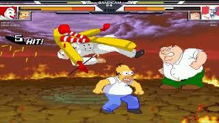 MUGEN: Donald/Homer vs Colonel Sanders/Peter