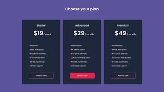 How To Make Pricing Table Using HTML And CSS | Price Plan on Website In HTML & CSS