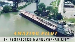 Ship Pilot Showing Amazing Skill in Narrow Channel