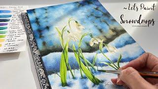 Watercolor Snowdrops Painting with Bokeh Background: Tips and Technique️#painting #watercolor #art