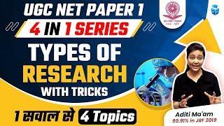 Types of Research with Tricks | UGC NET Dec 2023 Paper 1 Research Aptitude by Aditi Mam | JRFAdda