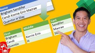 Extract First, Last & Middle Name Excel Power Query