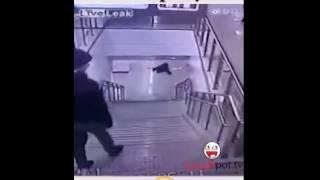 A women fall down from stairs