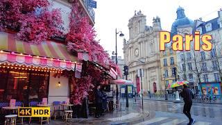 [4K UHD ] Paris, France   - Paris rainy day walk in spring - Paris rain walk - ASMR