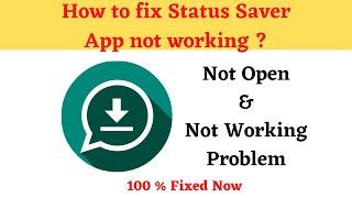 How to Fix Status Saver Not Working Problem Android & Ios - Not Open Problem Solved | AllTechapple