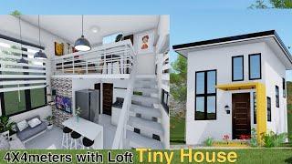 Tiny House with Loft Design Idea (4x4 Meters) | HousePH