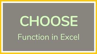 How to Use the CHOOSE Function in Excel - Tutorial