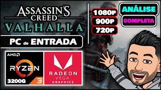 Assassin's Creed Valhalla - ANÁLISE no PC GAMER de ENTRADA (RYZEN 3 3200G VEGA 8 e 8GB de RAM)