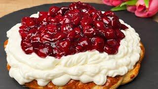 You will make this every day. Delicious dessert made with puff pastry and cherries!