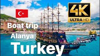 Turkey / Antalya / Alanya [ 4K HDR ] Boat trip / Pirates ship tour / Cleopatra beach - June 2022