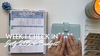 Week 1 Check In | July 2024 Budget | Inconsistent Income | College Student | 24 Year Old