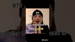 Bts saying black pink members name in their song #blackpink #bts #creative #kpop #lisa #jk