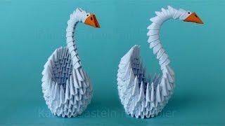 Origami Swan: How to make an origami swan - 3D - Tutorial