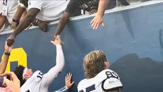 Penn State QB Drew Allar, HC James Franklin Show Fans Love After Big win at WVU.