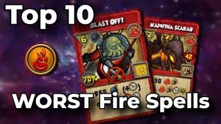 Top 10 WORST Fire Spells In Wizard101