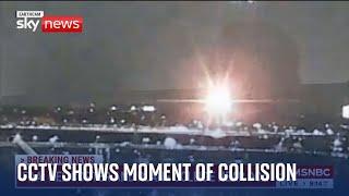 Washington DC plane crash: CCTV captures the moment of collision