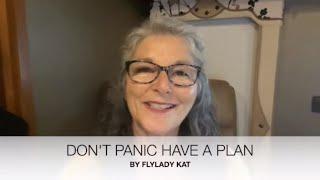 DON'T PANIC   HAVE A PLAN - DECLUTTER - FLYLADY ROUTINES AND ZONES - A CLEAN HOME WITH FLYLADY KAT