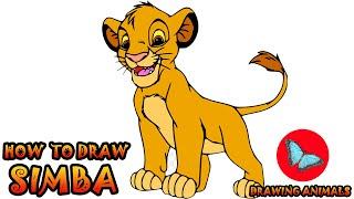 How To Draw Simba From The Lion King | Drawing Animals